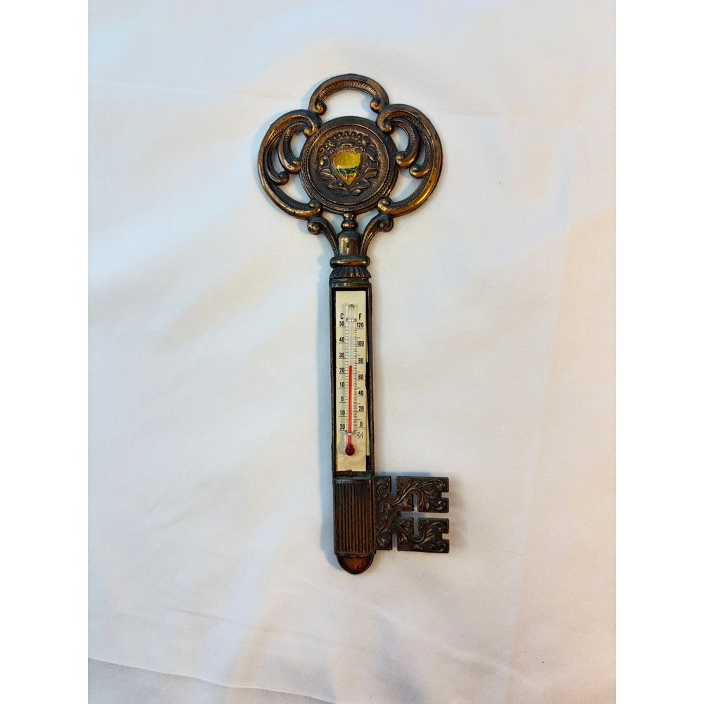 Sitmar Line TSS Fairsea Key Thermometer 8in Bronze Vintage Nautical Maritime MCM